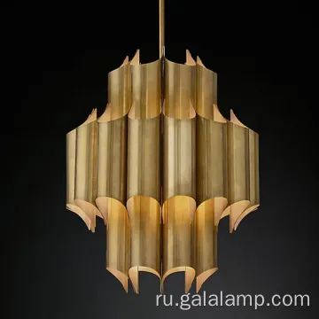 Современная серебряная и золотая подвесная люстра